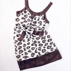 DVF Leopard Silk Blend Mini Dress